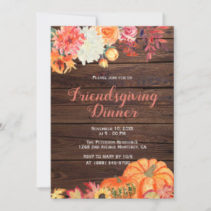 Thanksgiving rustique   Invitations d'action amica