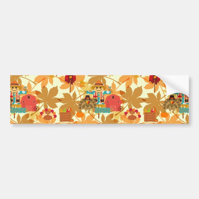 thanksgiving scarecrow bumper sticker (Front)