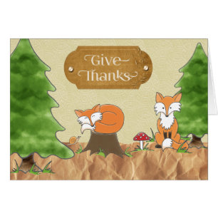 Thanksgiving Scrapbook-look Woods with Foxes