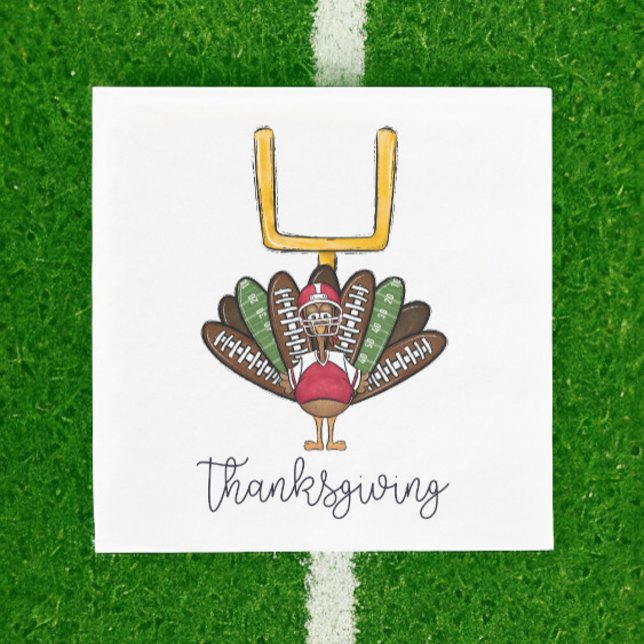 Thanksgiving Script Turkey Football Goalpost Napkin (Creator Uploaded)