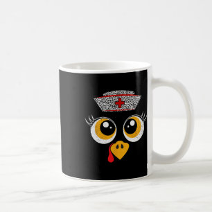 Thanksgiving Scrub Tops Women Turkey Face Nurse Ho Coffee Mug