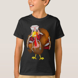 Thanksgiving Scrub Tops Women Turkey Nurse Holiday