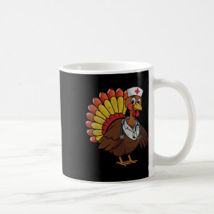 Thanksgiving Scrub Tops Women Turkey Nurse Holiday Coffee Mug
