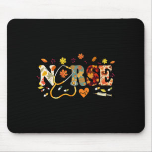 Thanksgiving Scrub Tops Women Turkey Nurse Holiday Mouse Pad
