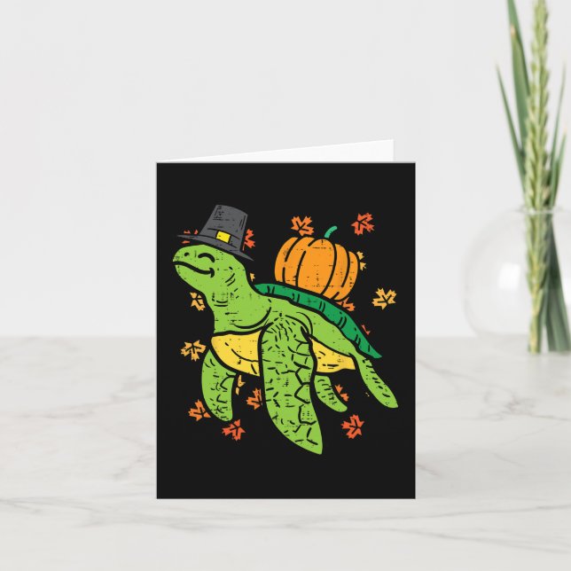 Thanksgiving Sea Turtle Cute Tortoise Fall Men Wom Card (Front)