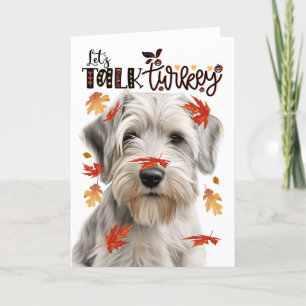 Thanksgiving Sealyham Terrier Let's Talk Turkey Holiday Card