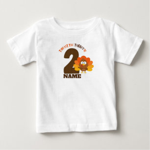 thanksgiving second birthday shirt little turkey