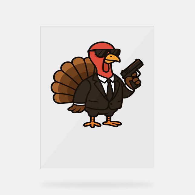 Thanksgiving Secret Agent Turkey Classic T-Shirt (Recto)