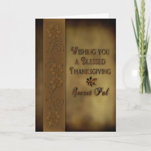 Thanksgiving Secret Pal - Leaves Holiday Card