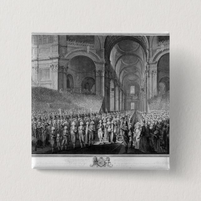 Thanksgiving service in St.Paul's Cathedral 2 Inch Square Button (Front)