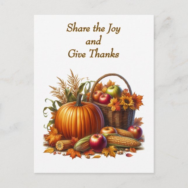 Thanksgiving "Share the Joy" Holiday Card (Front)