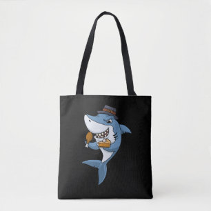 Thanksgiving Shark Gift Pumpkin Pie Thanksgiving Tote Bag