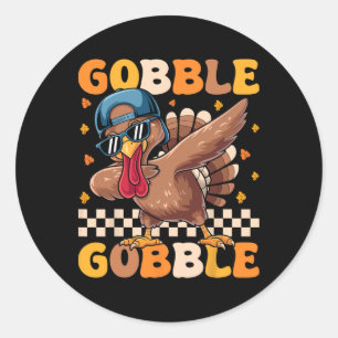 Thanksgiving Shirt Boys Kids Toddler Funny Turkey Classic Round Sticker