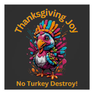 Thanksgiving Shirt Save Turkey Squad Poster