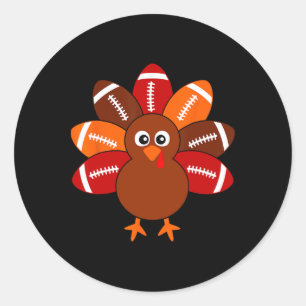 Thanksgiving Shirts For Kids Boys Turkey Ball Men Classic Round Sticker
