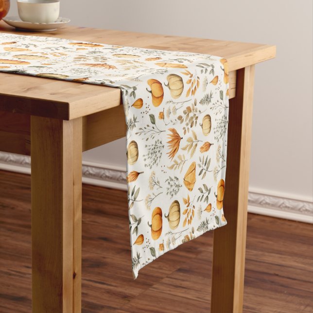 Thanksgiving Short Table Runner Pumpkins & Autumn (In Situ)