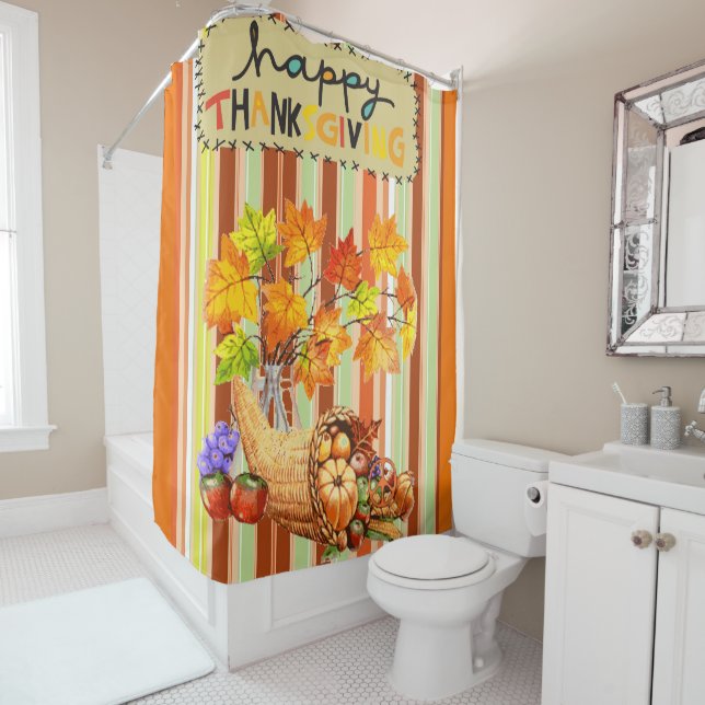 Thanksgiving shower curtain (In Situ)