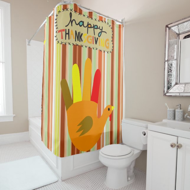 Thanksgiving shower curtain (In Situ)