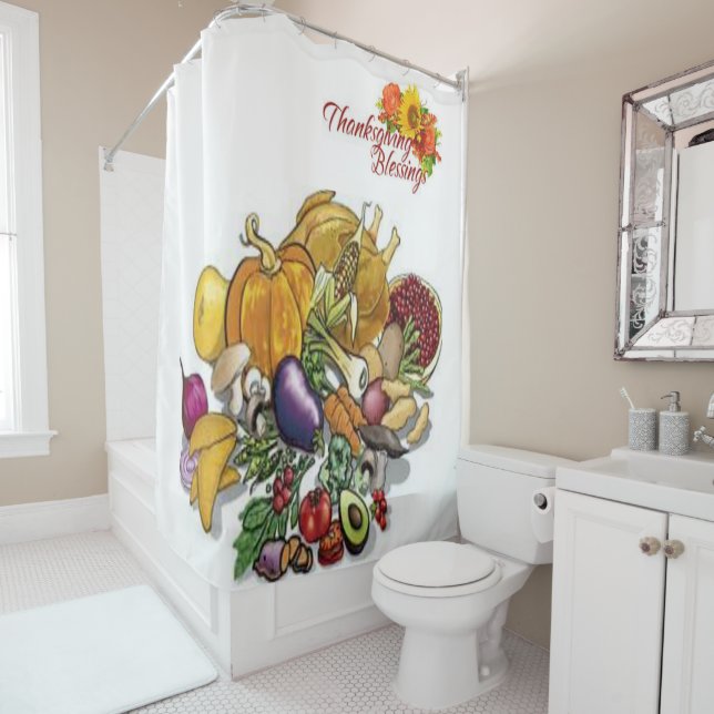 Thanksgiving shower curtain (In Situ)