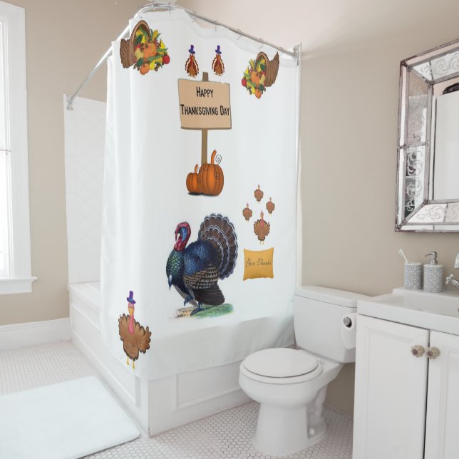 Thanksgiving shower curtain (In Situ)