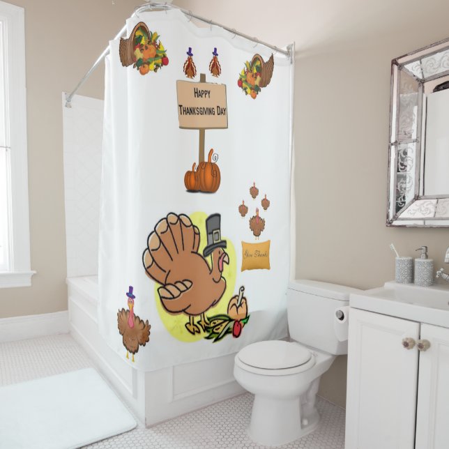 Thanksgiving shower curtain (In Situ)
