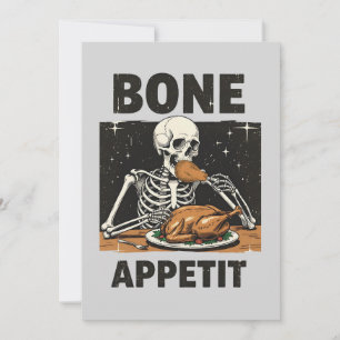 Thanksgiving Skeleton Bone Appetit  Holiday Card