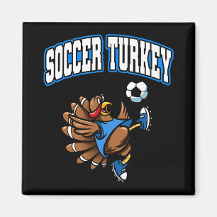 Thanksgiving Soccer Turkey Bicycle Kick Men Boys Magnet