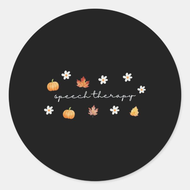 Thanksgiving Speech Therapy Fall Speech Language P Classic Round Sticker (Front)
