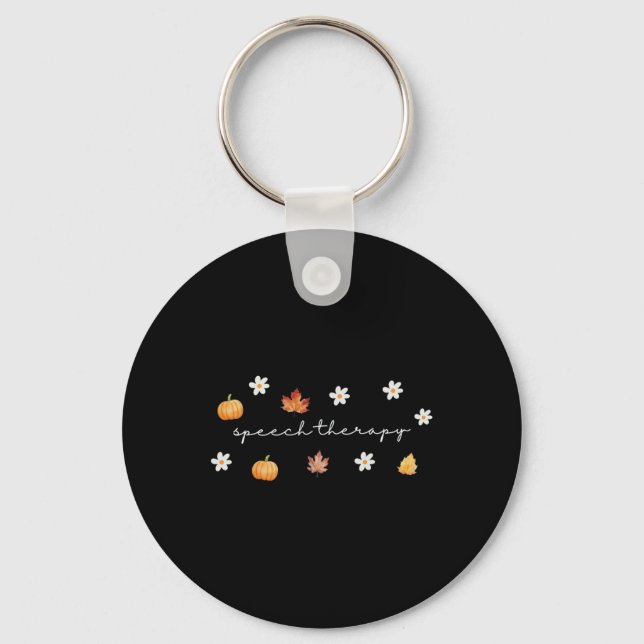Thanksgiving Speech Therapy Fall Speech Language P Keychain (Front)
