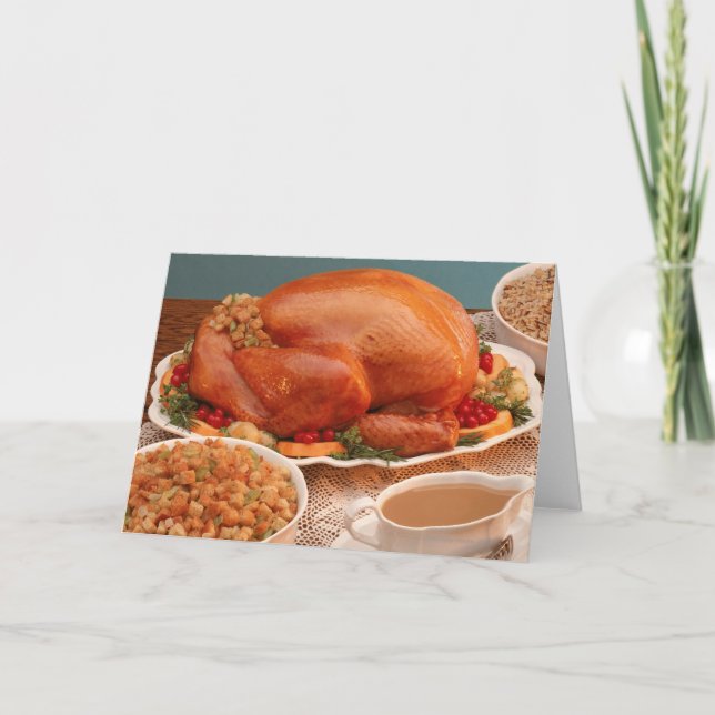 Thanksgiving spread holiday card (Front)