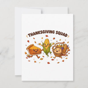 Thanksgiving Squad Cute Fall Food Characters Card