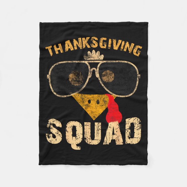 Thanksgiving Squad Turkey Day Fall Matching Women  Fleece Blanket (Front)