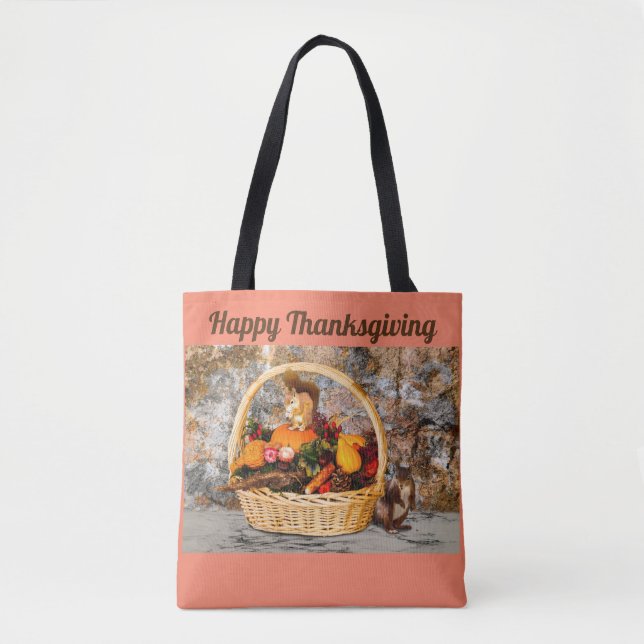 Thanksgiving Squirrels Tote Bag (Front)