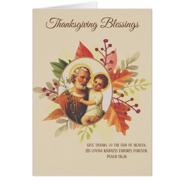 Thanksgiving St Joseph vintage religieux Jésus (Devant)