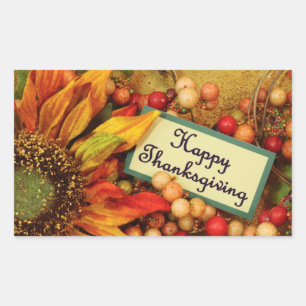 Thanksgiving Stickers/Sunflower and Cranberries Sticker