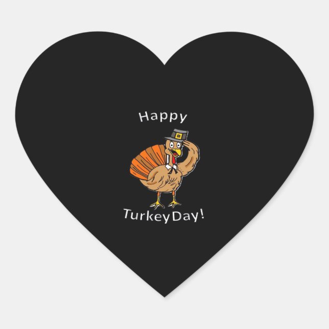 Thanksgiving (Style 2) Oversized T-Shirt Heart Sticker (Front)