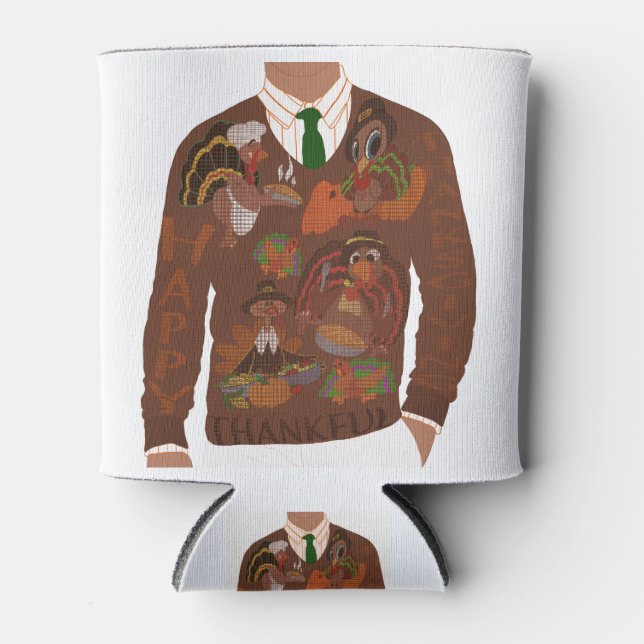 Thanksgiving Sweater Can Cooler (Front)