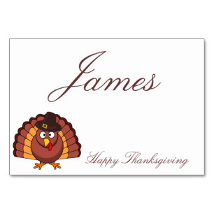 Thanksgiving Table Cards - Turkey With Hat