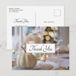 Thanksgiving Table Elegant Place Setting Thank You Postcard
