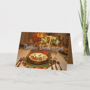 Thanksgiving table greeting Card