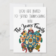 Thanksgiving Table Guests Invitation