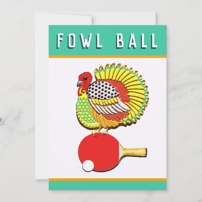 Thanksgiving Table Tennis Invitations (Front)