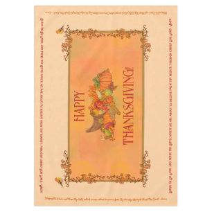 Thanksgiving Tablecloth, Cornucopia and prayer Tablecloth
