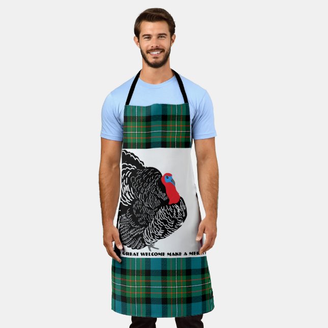 Thanksgiving tartan turkey Apron (Worn)