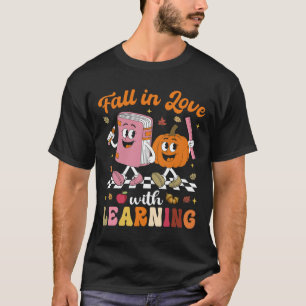 Thanksgiving Teacher Shirt Retro Fall In Love With