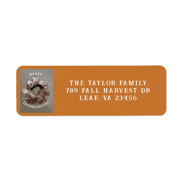 Thanksgiving Thankful Autumn Fall Leaf Wreath (Front)