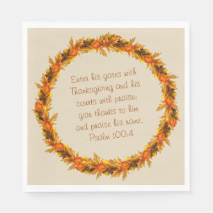 Thanksgiving Thankful Bible Verse Napkins 6.5"