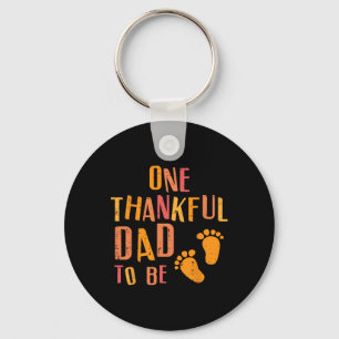 Thanksgiving Thankful Dad To Be Pregnancy Announce Keychain