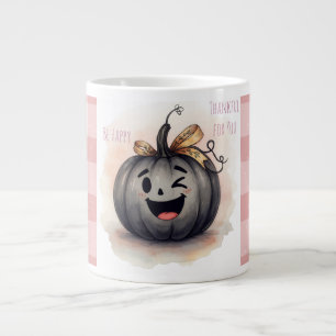 Thanksgiving,Thankful for You, be Happy Large Coffee Mug