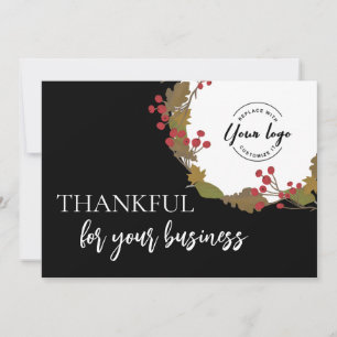 Thanksgiving Thankful for Your Business Logo  Thank You Card